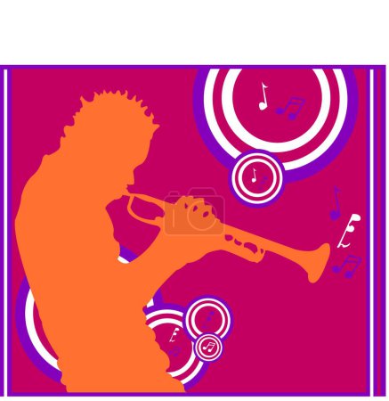 Illustration for Illustration of the Trumpet Player - Royalty Free Image