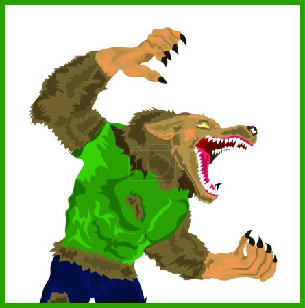 Ilustración de Hombre lobo vector colorido ilustración - Imagen libre de derechos