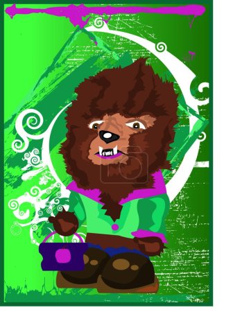Illustration for Werewolf colorful vector illustration - Royalty Free Image