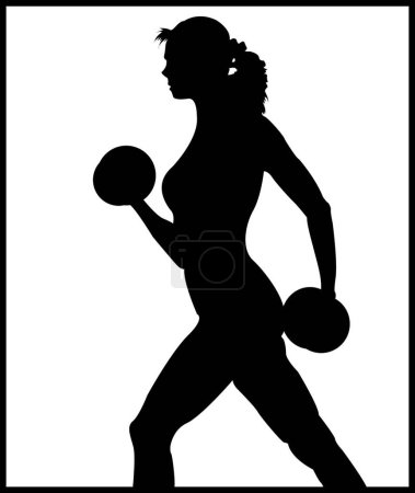 Illustration for "Weights Woman" vector illustration - Royalty Free Image