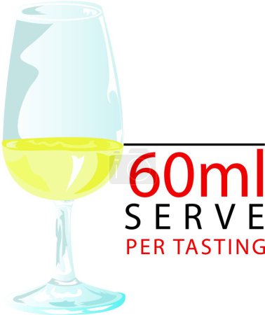 Téléchargez les illustrations : "Dégustation de vin blanc - 60ml Servir" - en licence libre de droit