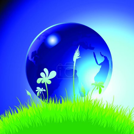 Illustration for "eco background" colorful vector illustration - Royalty Free Image