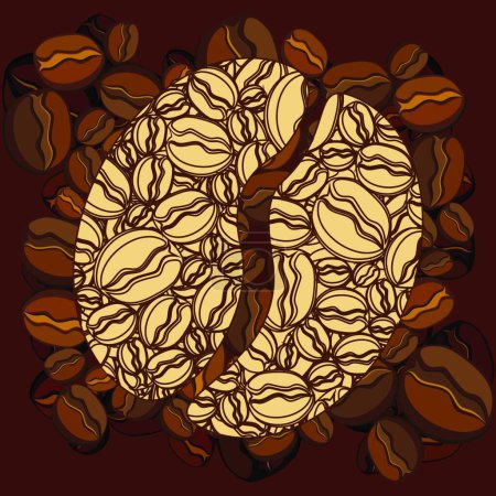 Illustration for "coffee background" colorful vector illustration - Royalty Free Image