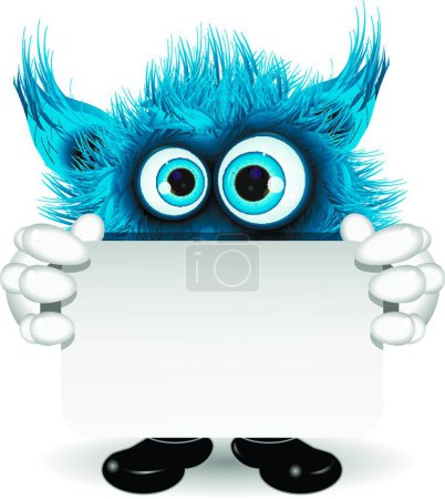 Photo for "Blue Monster with a White Background" - Royalty Free Image