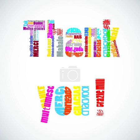 Illustration for "Thank you " colorful vector illustration" - Royalty Free Image