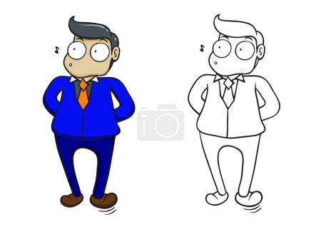 Ilustración de "Carácter de hombre de negocios vector de dibujos animados" - Imagen libre de derechos