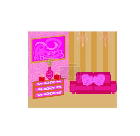Illustration for "elegant living room"" colorful vector illustration - Royalty Free Image