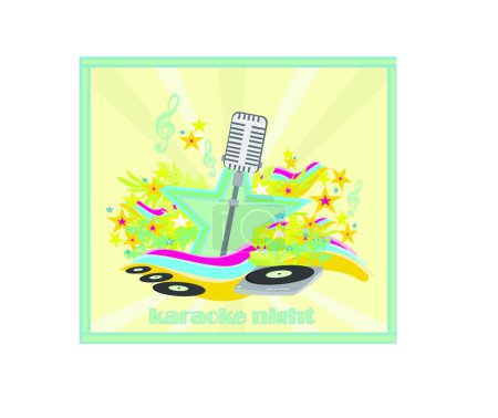 Illustration for "karaoke party design"" colorful vector illustration - Royalty Free Image