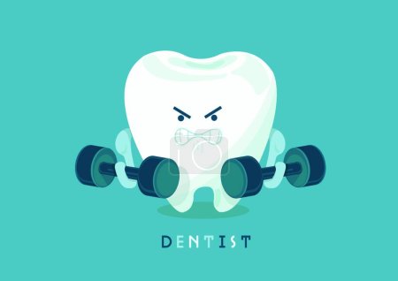 Téléchargez les illustrations : Illustration vectorielle dentaire forte - en licence libre de droit