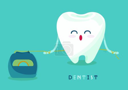 Photo for Floss tooth vector illustration - Royalty Free Image