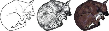 Illustration for "Sleeping dog"" colorful vector illustration - Royalty Free Image