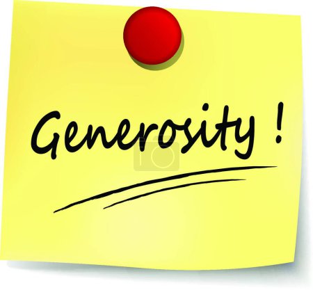 Illustration for Generosity yellow note vector illustration - Royalty Free Image