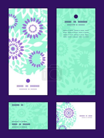 Ilustración de "Vector púrpura y azul floral abstracto marco vertical patrón en" - Imagen libre de derechos
