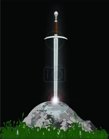 Ilustración de Icono de Excalibur vector ilustración - Imagen libre de derechos