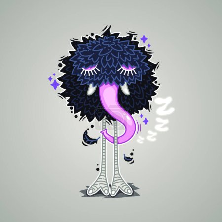 Illustration for Hibernating Cartoon Monster vector illustration - Royalty Free Image