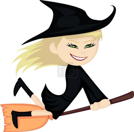 Illustration for Witch, colorful vector illustration - Royalty Free Image
