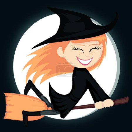 Illustration for Witches all around, colorful vector illustration - Royalty Free Image