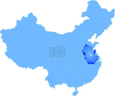Téléchargez les illustrations : "Carte de la République populaire de Chine - Province d'Anhui
" - en licence libre de droit