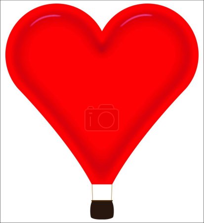 Illustration for Heart Hot Air Balloon vector illustration - Royalty Free Image
