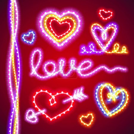 Illustration for Love hearts, vector illustration design - Royalty Free Image