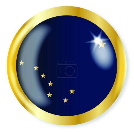 Ilustración de Ilustración del Botón de Bandera de Alaska - Imagen libre de derechos