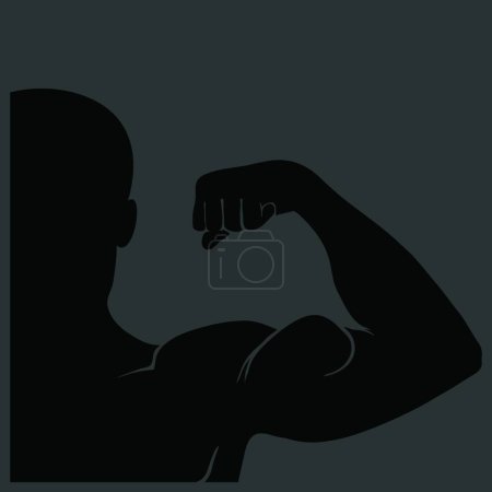 Illustration for Illustration of the strong man silhouette - Royalty Free Image