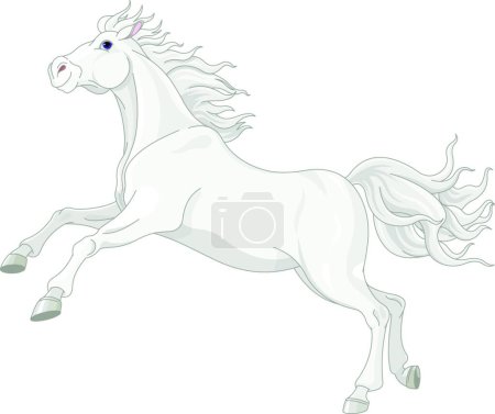 Téléchargez les illustrations : Illustration du beau cheval blanc - en licence libre de droit