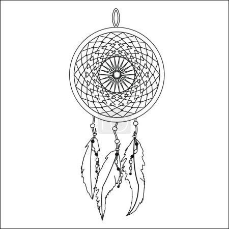 Illustration for Illustration of the Indian Dream catcher - Royalty Free Image