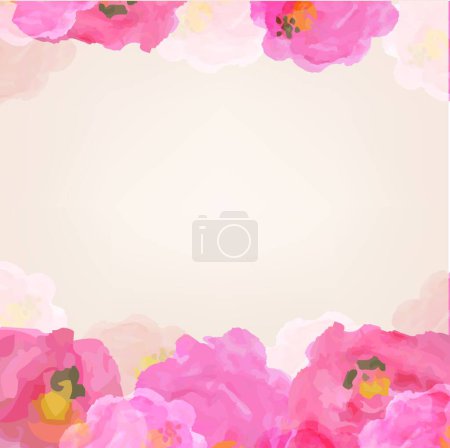 Illustration for Botany flowers, background card for copy space - Royalty Free Image