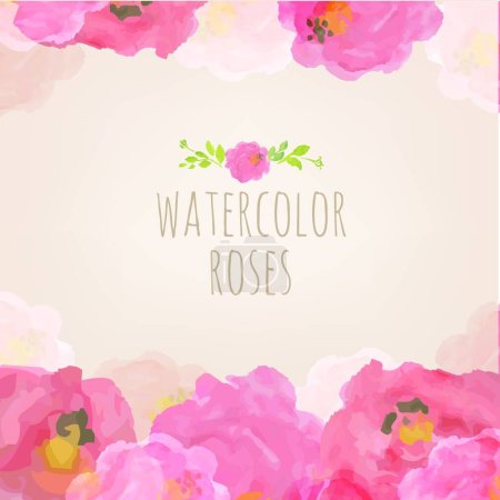 Illustration for Watercolor Roses, vector illustration simple design - Royalty Free Image