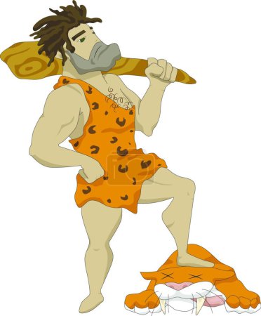 Illustration for The Caveman, vector illustration simple design - Royalty Free Image