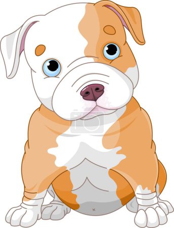 Illustration for Pitbull puppy, vector illustration simple design - Royalty Free Image