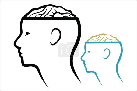 Illustration for Illustration of the Head and Brain - Royalty Free Image