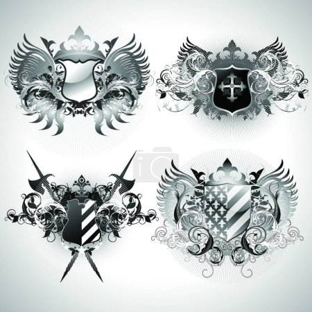 Ilustración de Ilustración de los escudos - Imagen libre de derechos