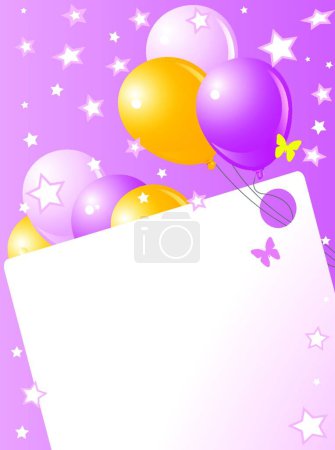 Illustration for Cute birthday card, illustration - Royalty Free Image