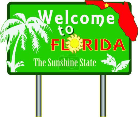 Illustration for Welcome to florida, vector illustration simple design - Royalty Free Image