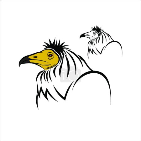 Illustration for Egyptian Vulture, vector illustration simple design - Royalty Free Image