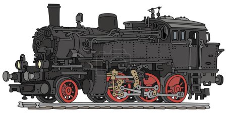 Illustration for Old steam locomotive, vector illustration simple design - Royalty Free Image