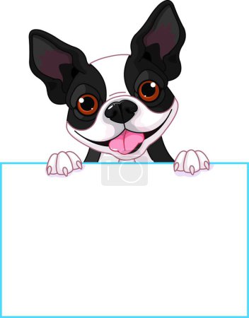 Illustration for Boston terrier sign, vector illustration simple design - Royalty Free Image