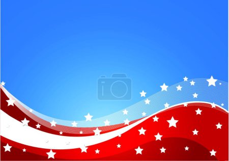 Ilustración de Tema bandera de EE.UU., ilustración vectorial diseño simple - Imagen libre de derechos