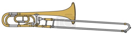 Téléchargez les illustrations : Trombone, illustration vectorielle design simple - en licence libre de droit