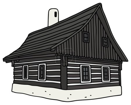 Ilustración de Antigua casa popular, ilustración vectorial diseño simple - Imagen libre de derechos