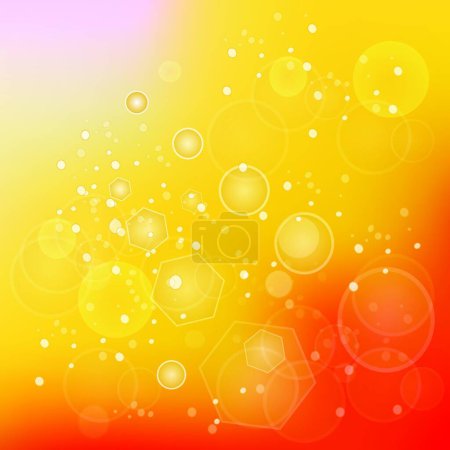 Illustration for Abstract golden background with bokeh effect, copy space banner cover - Royalty Free Image
