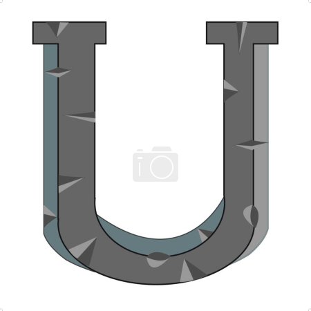 Ilustración de Letra en inglés U, vector illustration simple design - Imagen libre de derechos