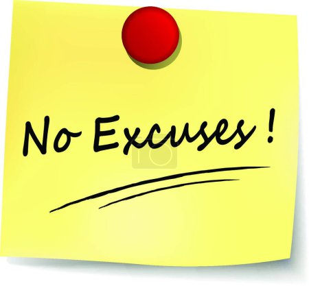 Illustration for No excuses sign, vector illustration simple design - Royalty Free Image