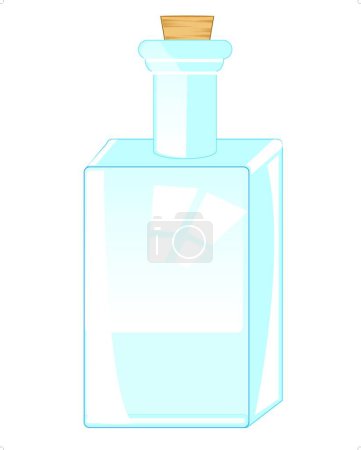 Ilustración de Botella de vidrio, ilustración vectorial diseño simple - Imagen libre de derechos