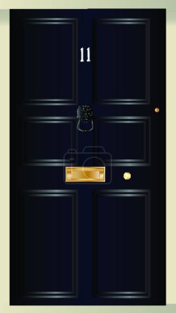 Illustration for Eleven downing street door, vector illustration simple design - Royalty Free Image