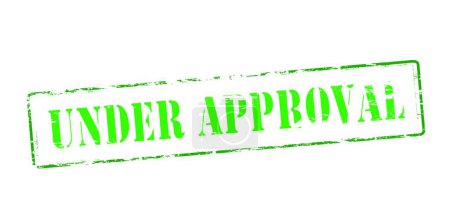 Illustration for "Under approval" text in stamp style, stamped on white background - Royalty Free Image