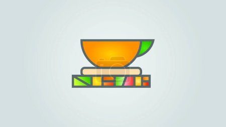 Illustration for Colored cup on a stand, vector illustration simple design - Royalty Free Image