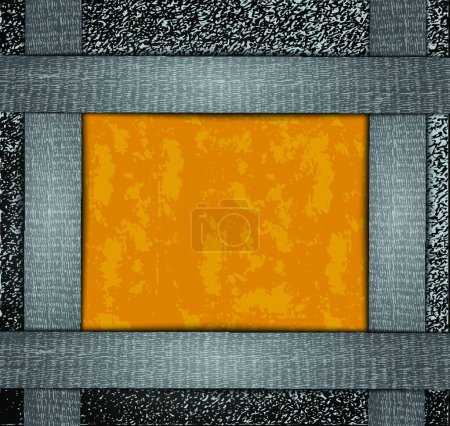 Téléchargez les illustrations : "Texture carte orange sur fond métallique avec place pour votre t" - en licence libre de droit